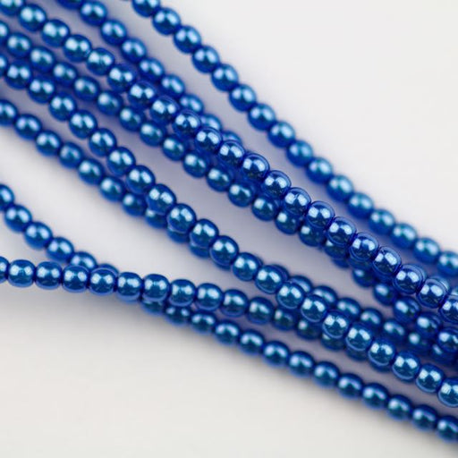 2mm Round  Glass Pearl - Persian Blue