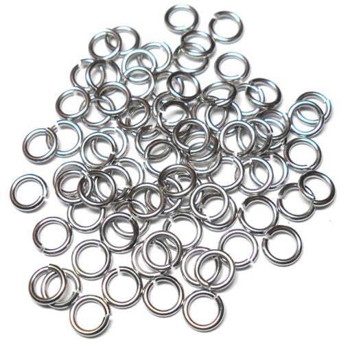 20awg (0.8mm) 1/8in. (3.3mm) ID  4.1AR Softer Tempered and Saw Cut Stainless Jump Rings