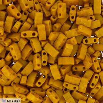 Miyuki HALF TILA Beads - Matte Opaque Mustard