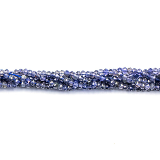 4mm Faceted Rondelle Iolite - 8 inch Strand