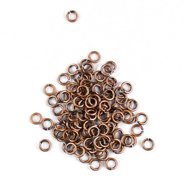 4mm 18g Open Jump Rings - Antique Copper