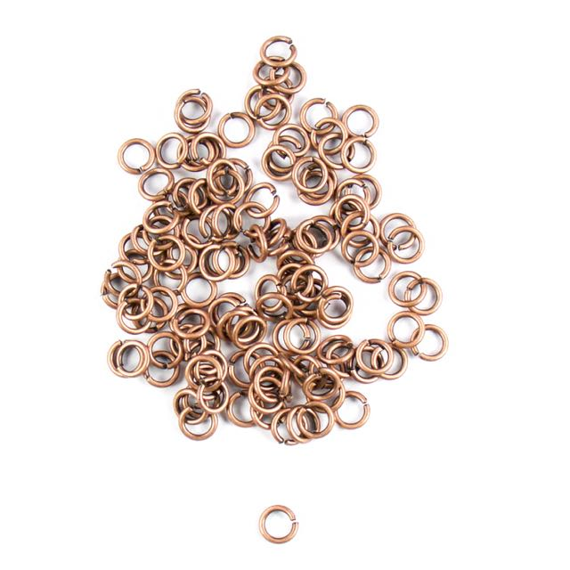6mm 18g Open Jump Rings - Antique Copper