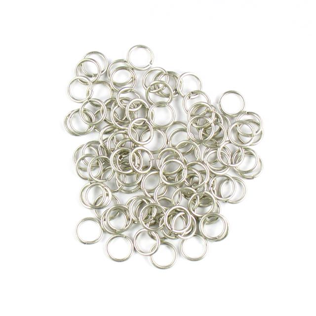 8mm 18g Open Jump Rings - Antique Silver