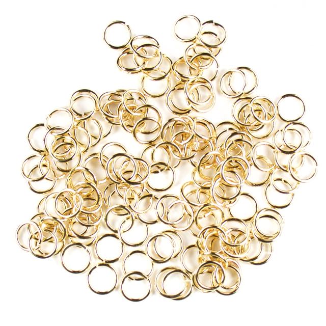 8mm 18g Open Jump Rings - Gold