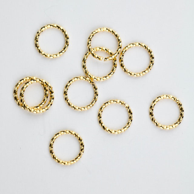 3mm Twisted Open Jump Ring - Gold Plate