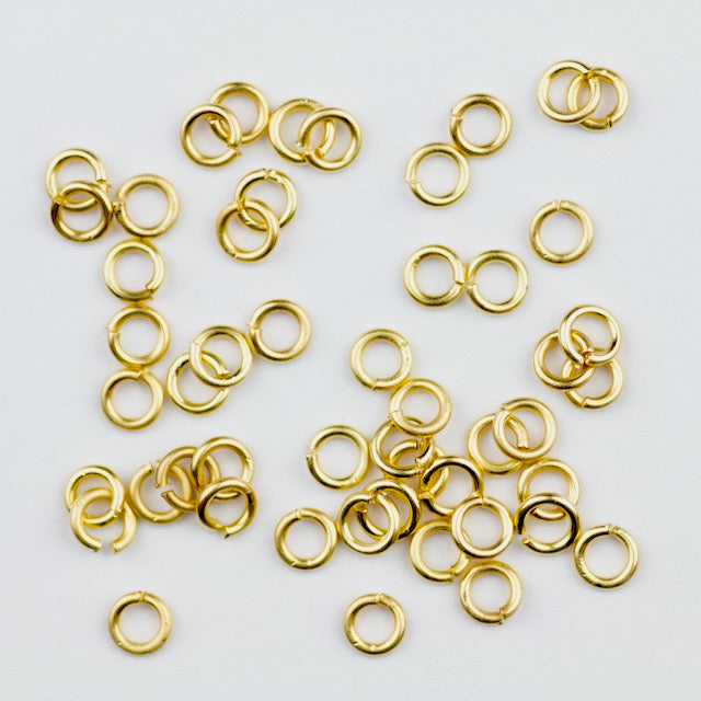 3mm 22g Open Jump Rings - Satin Hamilton Gold