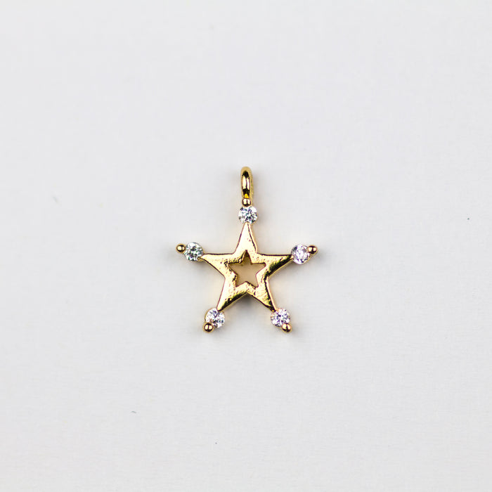 Star Cubic Zirconia Charm - Gold
