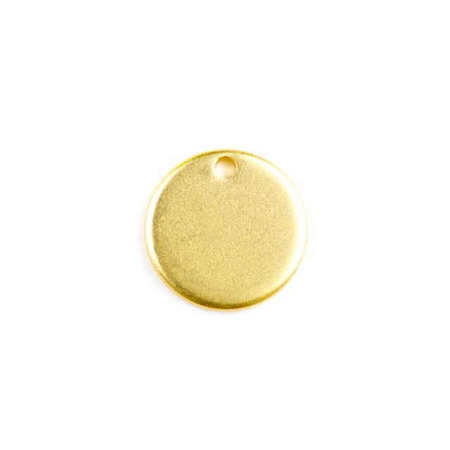 12mm Round Disc Charm - Satin Hamilton Gold