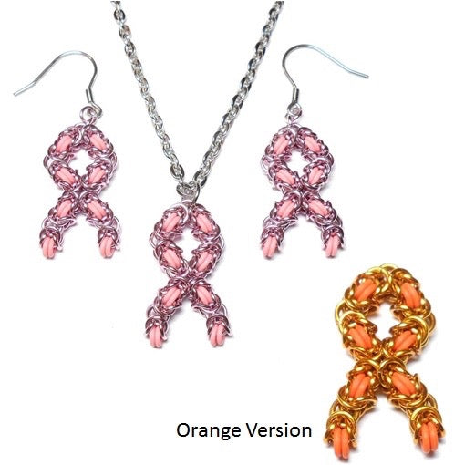 HyperLynks Hope Pendant and Earrings  Kit - Orange