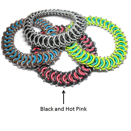 HyperLynks Stretchy Vertebrae Bracelet Kit - Black and Hot Pink