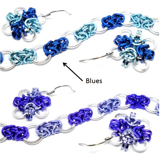 HyperLynks Carnaval Bracelt and Earrings Kit - Blues