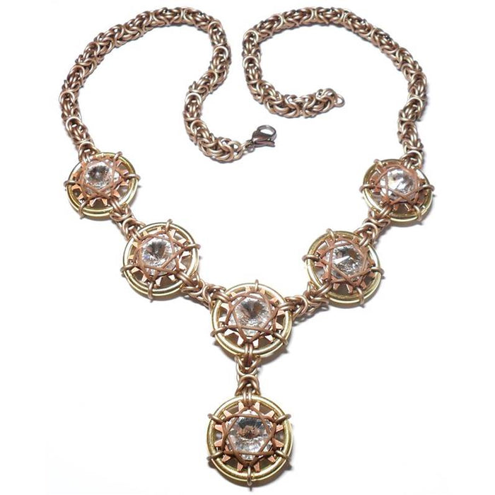 HyperLynks Steampunk Galaxy Necklace Kit (with 6 - 14mm Swarovski crystal rivolis)