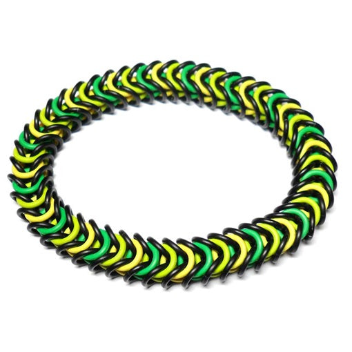 HyperLynks Stretchy Box Chain Bracelet Kit - Matte Black with Green, Lime, and Yellow