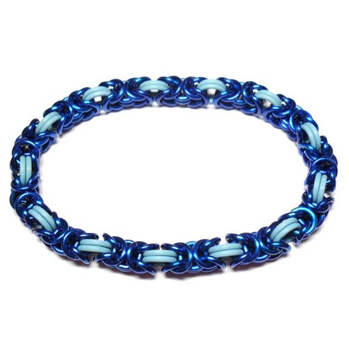 HyperLynks Stretchy Byzantine Bracelet Kit - Royal Blue and Light Blue