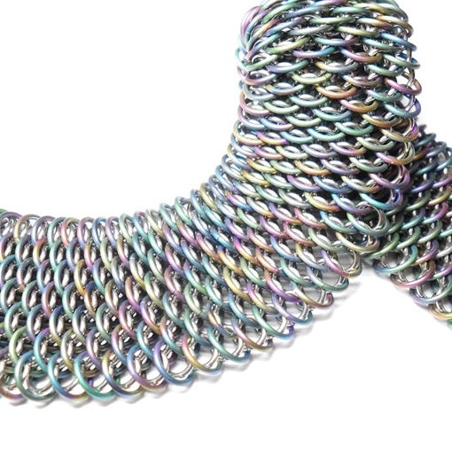 HyperLynks Titanium Dragonscale Bracelet Kit - Rainbow Titanium and Stainless Steel (Expert Level)