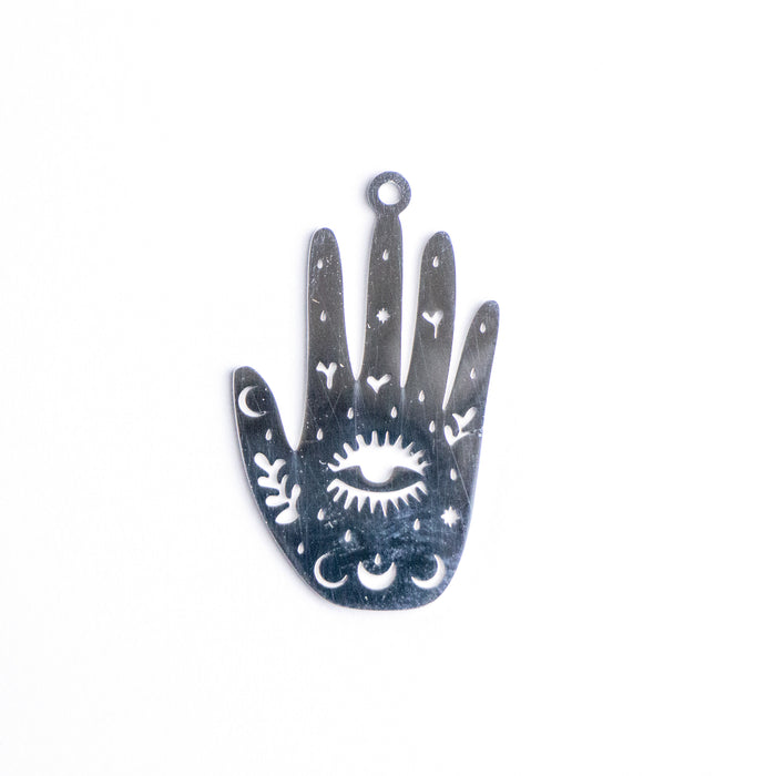 18mm x 30mm Palm Reader Pendant - Stainless Steel