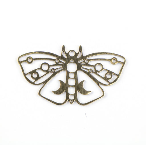 24mm x 44mm Open Moth Pendant - Gold Plated Stainless Steel