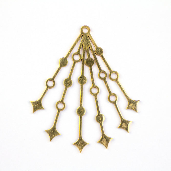 37mm x 45mm Starburst Pendant - Gold Plated Stainless Steel