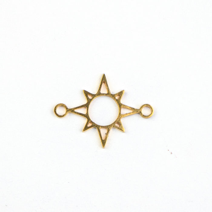 16mm x 21mm Open Sun Link - Gold Plated Stainless Steel