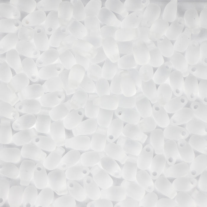 Miyuki 3mm x 5.5mm Long DROP Bead - Matte Transparent Crystal