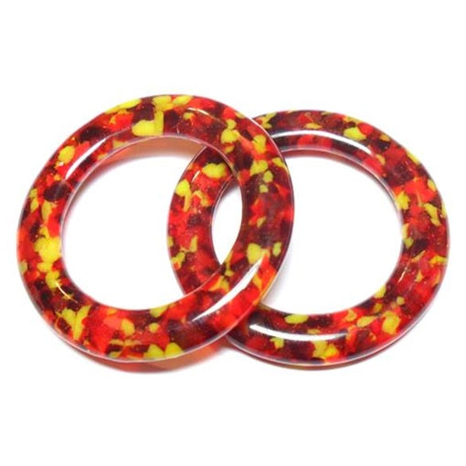 LovelyLynks Large (approx. 45mm diameter) Glass Circles - Fire