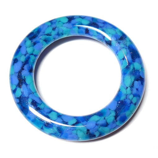 LovelyLynks Large (approx. 45mm diameter) Glass Circle s- Lagoon