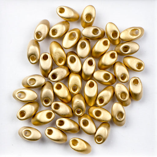 Miyuki 4mm x 7mm Long MAGATAMA Beads - Matte 24kt Gold Light Plated