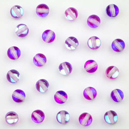 6mm Mermaid Glass Beads - Purple Mystic