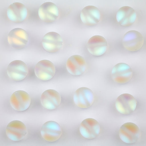 8mm Mermaid Glass Beads - Matte Crystal Mystic