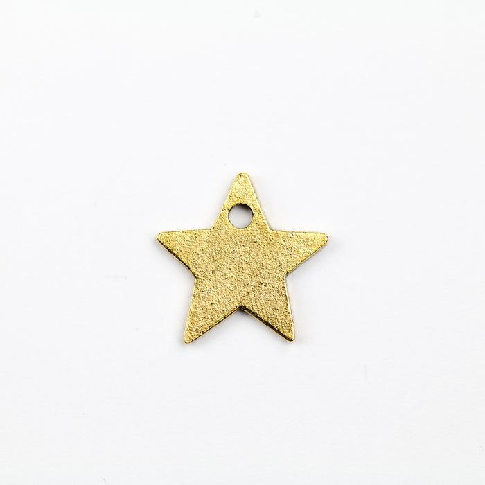 13.5mm x 13.7mm x 1.2mm Flat Star Tag - Antique Gold