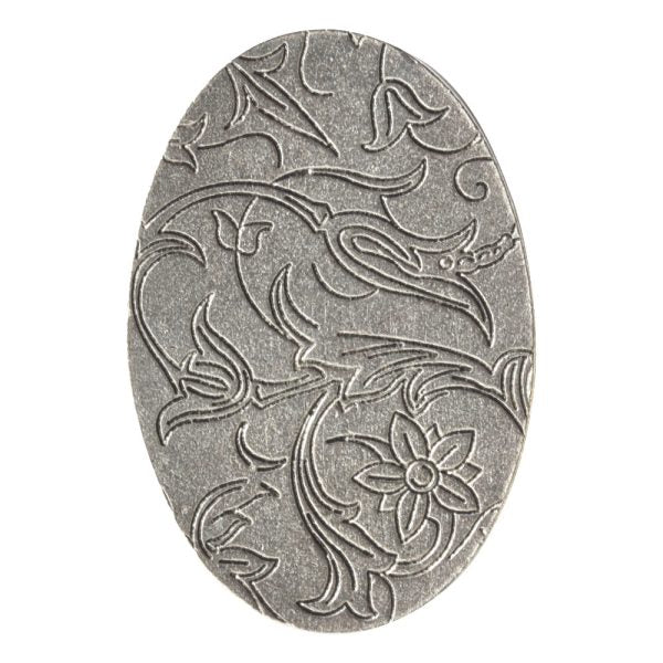 37.7mm x 25.5mm Oval Crest Tag - Antique Pewter