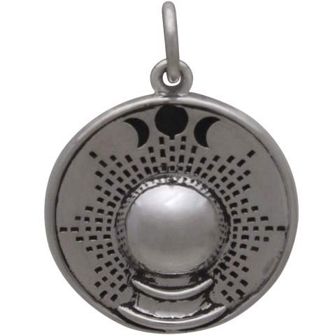 Crystal Ball Charm - Sterling Silver