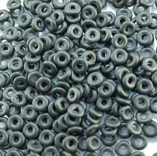 1mm x 3.8mm O Bead - Jet Matted
