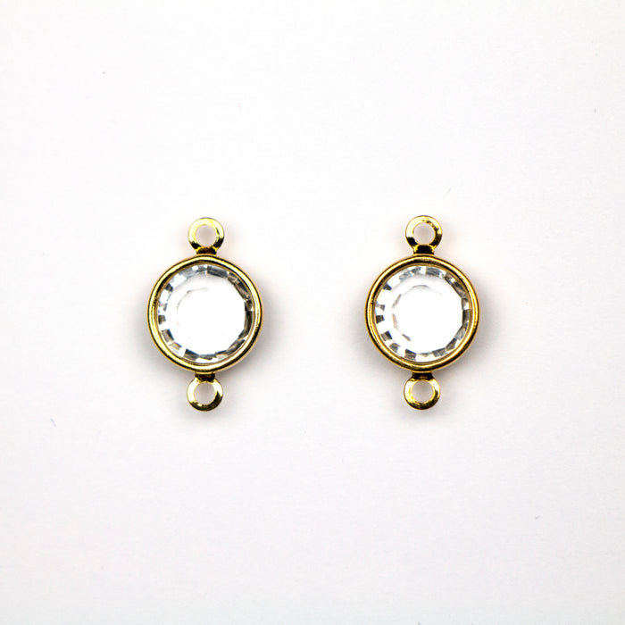 Preciosa 39SS (8mm) CRYSTAL in 2-Ring Round Channel - Gold Plated