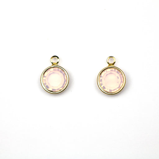 Preciosa 39SS (8mm) ROSE OPAL Crystal in 1-Ring Round Channel - Gold Plated