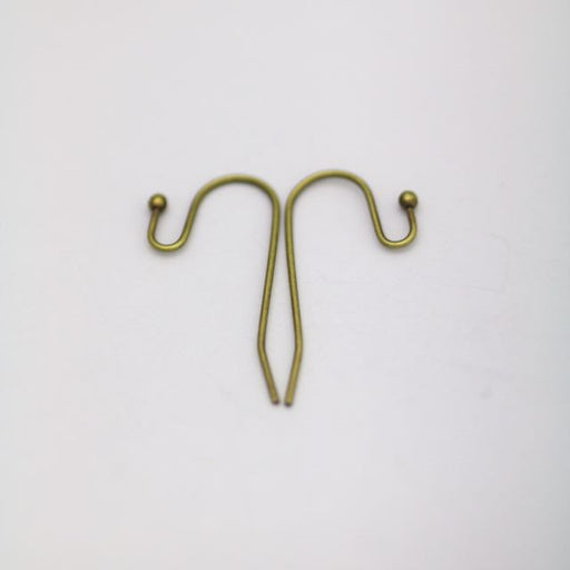 27mm Hook Ear Wire with 2mm Ball - Antique Brass Plate