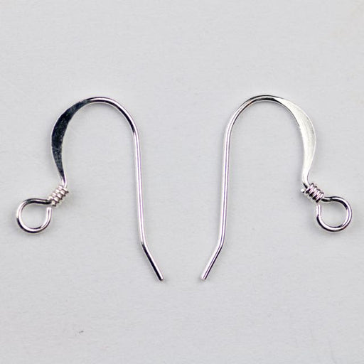 18mm Hook Ear Wire with Coil - Silver