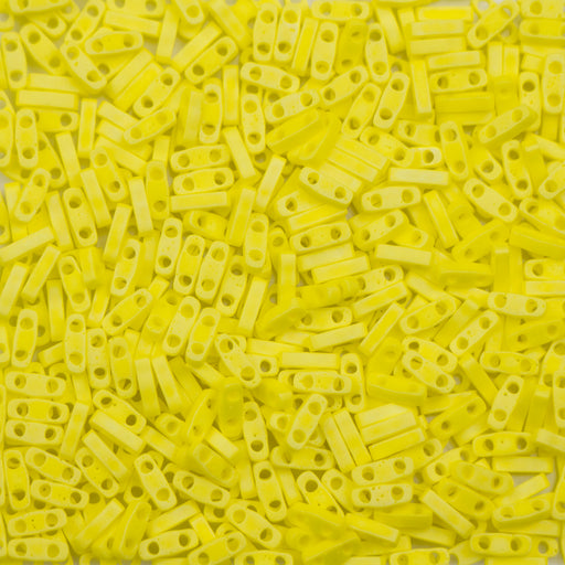 Miyuki QUARTER TILA Beads - Matte Opaque Yellow AB