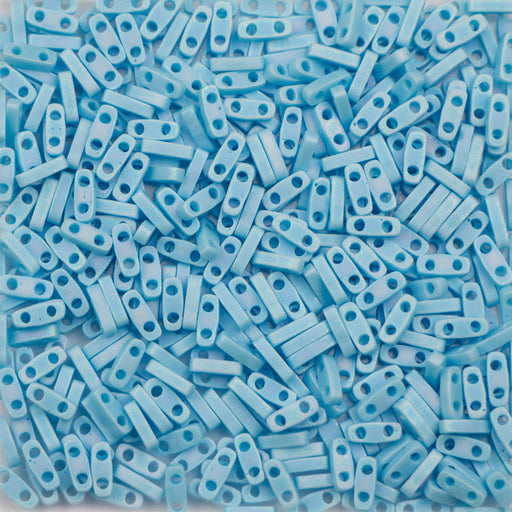 Miyuki QUARTER TILA Beads - Opaque Turquoise Blue AB
