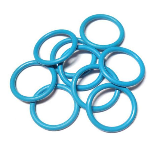 14swg (2.0mm) 1/2in. (14.0mm) ID 7.0AR  EPDM Rubber Jump Rings - Azure