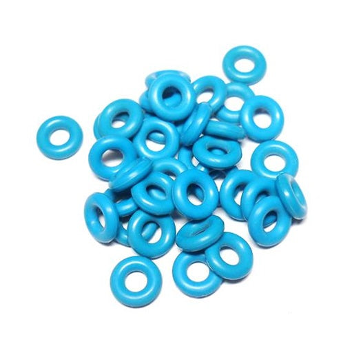 14swg (2.0mm) 1/8in. (3.0mm) ID 1.5AR EPDM Rubber Jump Rings - Azure