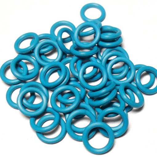 16swg (1.6mm) 1/4in. (6.7mm) ID 4.1AR  EPDM Rubber Jump Rings - Azure