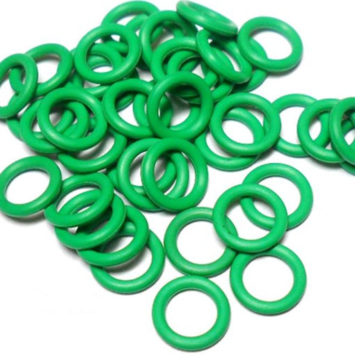 16swg (1.6mm) 1/4in. (6.7mm) ID 4.1AR  EPDM Rubber Jump Rings - Green