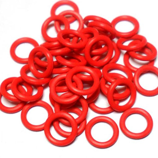 16swg (1.6mm) 1/4in. (6.7mm) ID 4.1AR  EPDM Rubber Jump Rings - Red