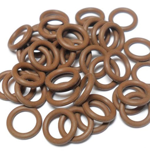 16swg (1.6mm) 3/8in. (10.0mm) ID 6.3AR  EPDM Rubber Jump Rings - Chocolate