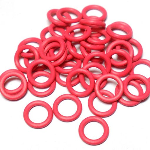 16swg (1.6mm) 3/8in. (10.0mm) ID 6.3AR  EPDM Rubber Jump Rings - Hot Pink