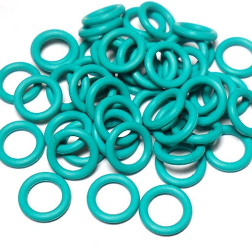 16swg (1.6mm) 3/8in. (10.0mm) ID 6.3AR  EPDM Rubber Jump Rings - Teal