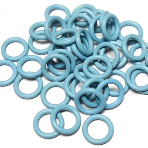 18swg (1.2mm) 3/16in. (5.0mm) ID 4.1AR  EPDM Rubber Jump Rings - Light Blue