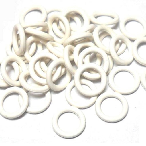 18swg (1.2mm) 3/16in. (5.0mm) ID 4.1AR  EPDM Rubber Jump Rings - White