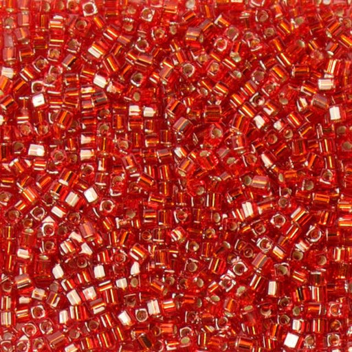 Miyuki 1.8mm CUBE Beads - Silverlined Flame Red